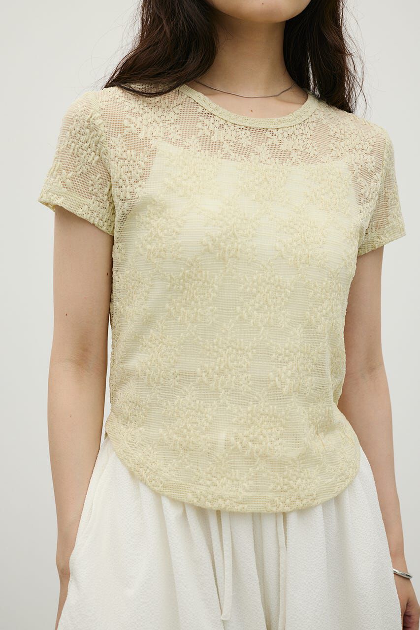 STYLEMIXER「ジャガードレースカットトップ」|Tシャツ・カットソー|