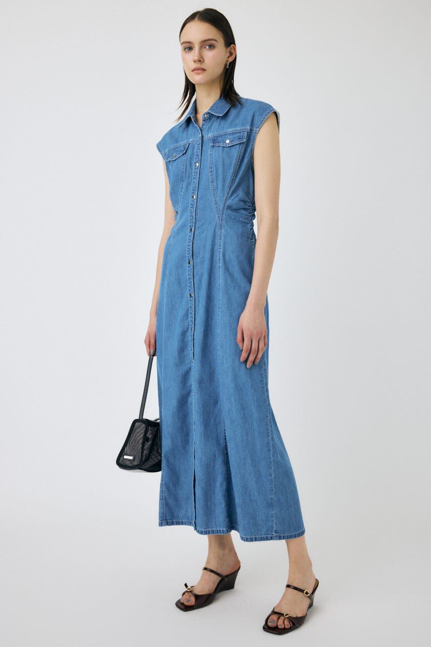 MOUSSY「CAP SLEEVE デニムドレス」|ワンピース|
