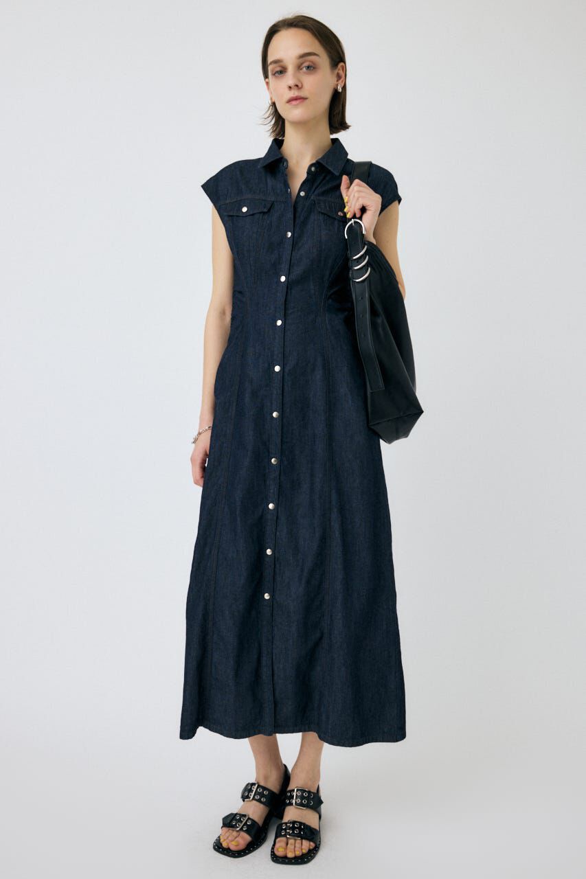 MOUSSY「CAP SLEEVE デニムドレス」|ワンピース|