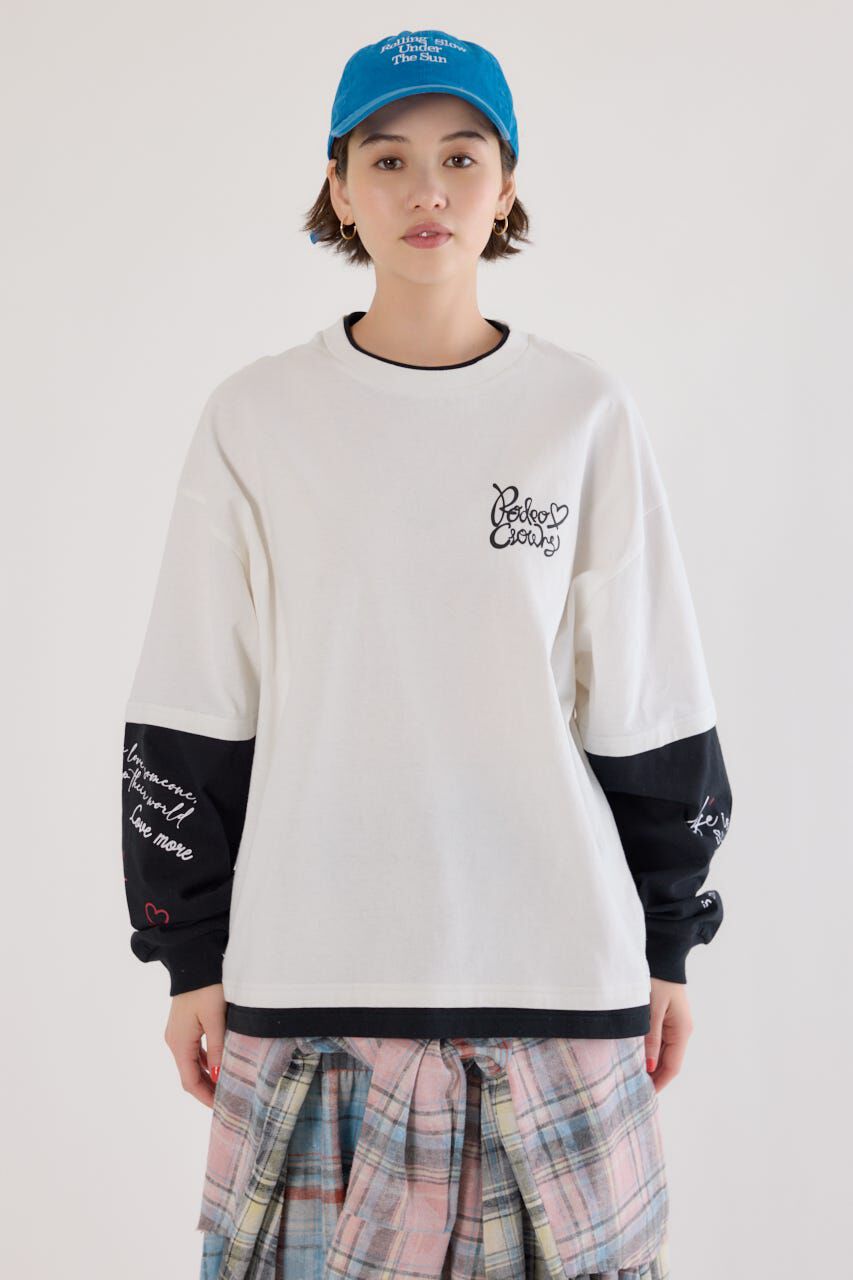 RODEO CROWNS「ハートフェイクレイヤードトップス」|Tシャツ・カットソー|