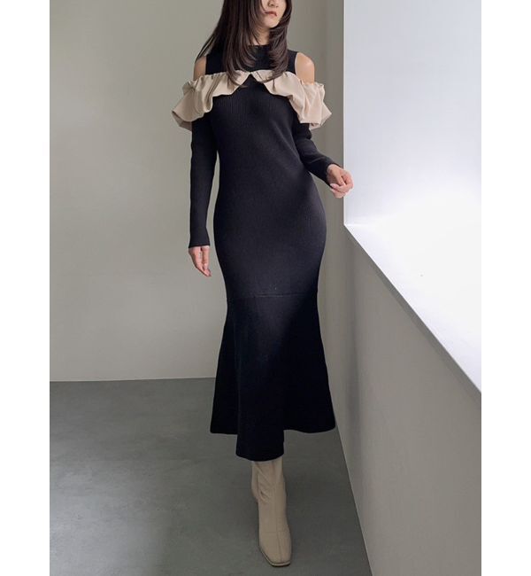 dazzlin「ドッキングバルーンネックニットワンピース」|ワンピース|ブラック