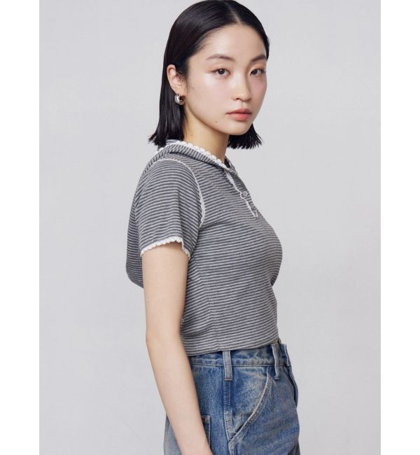EMODA「レースラインフーディトップス」|Tシャツ・カットソー|