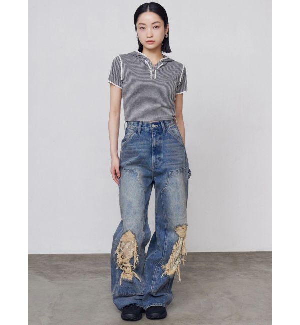 EMODA「レースラインフーディトップス」|Tシャツ・カットソー|