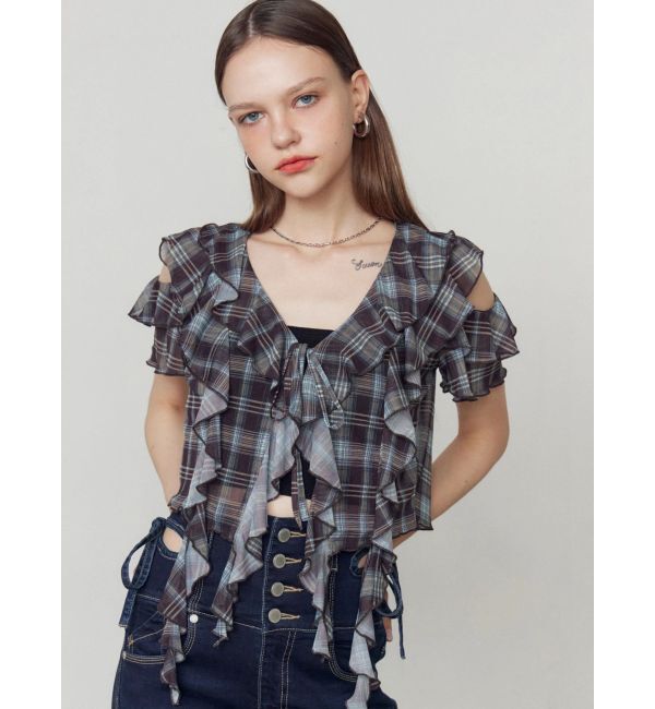 EMODA「ラッフルカットアウトトップ」|Tシャツ・カットソー|