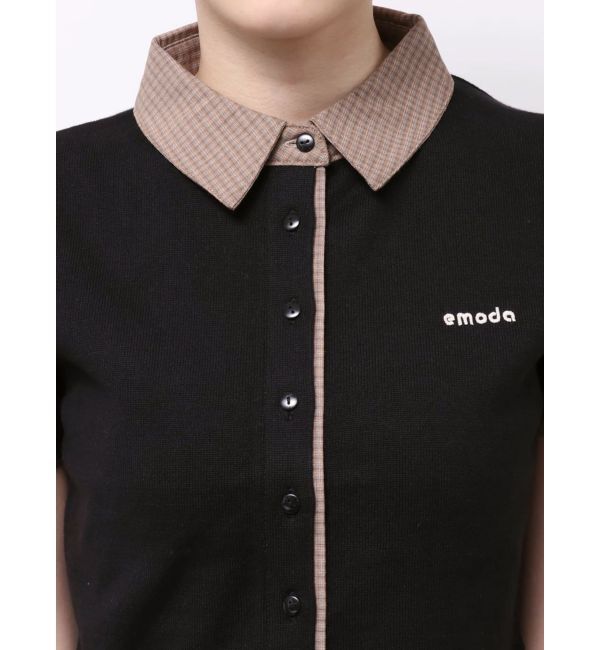 EMODA「シャツドッキングハーフショルダーカーディガン」|カーディガン|