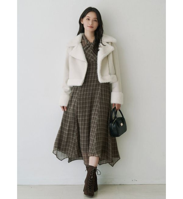 MERCURYDUO「ツイストネックロングスリーブワンピース」|ワンピース|