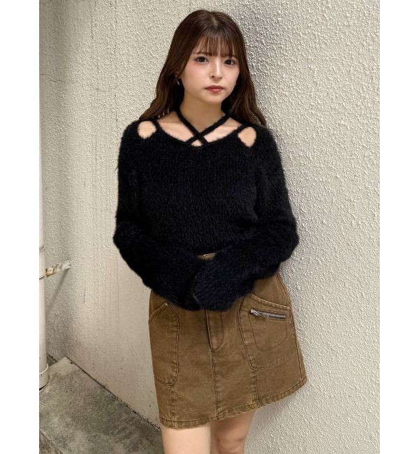 MURUA「ミニシャギーカットアウトニット」|ニット・セーター|