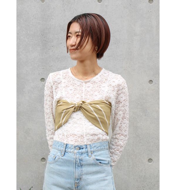 Ungrid「シアーレースロングスリーブTee」|Tシャツ・カットソー|