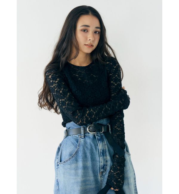 Ungrid「シアーレースロングスリーブTee」|Tシャツ・カットソー|