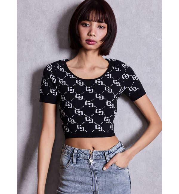 GYDA「GG jacquardラメニットTOPS」|ニット・セーター|