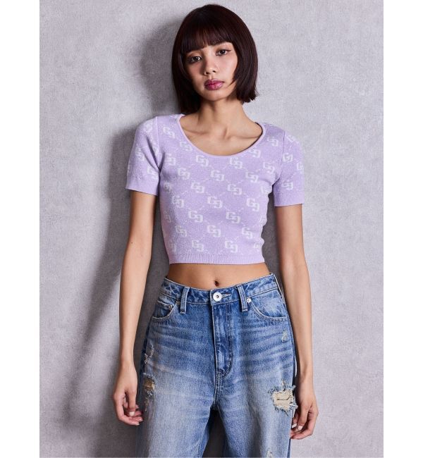 GYDA「GG jacquardラメニットTOPS」|ニット・セーター|