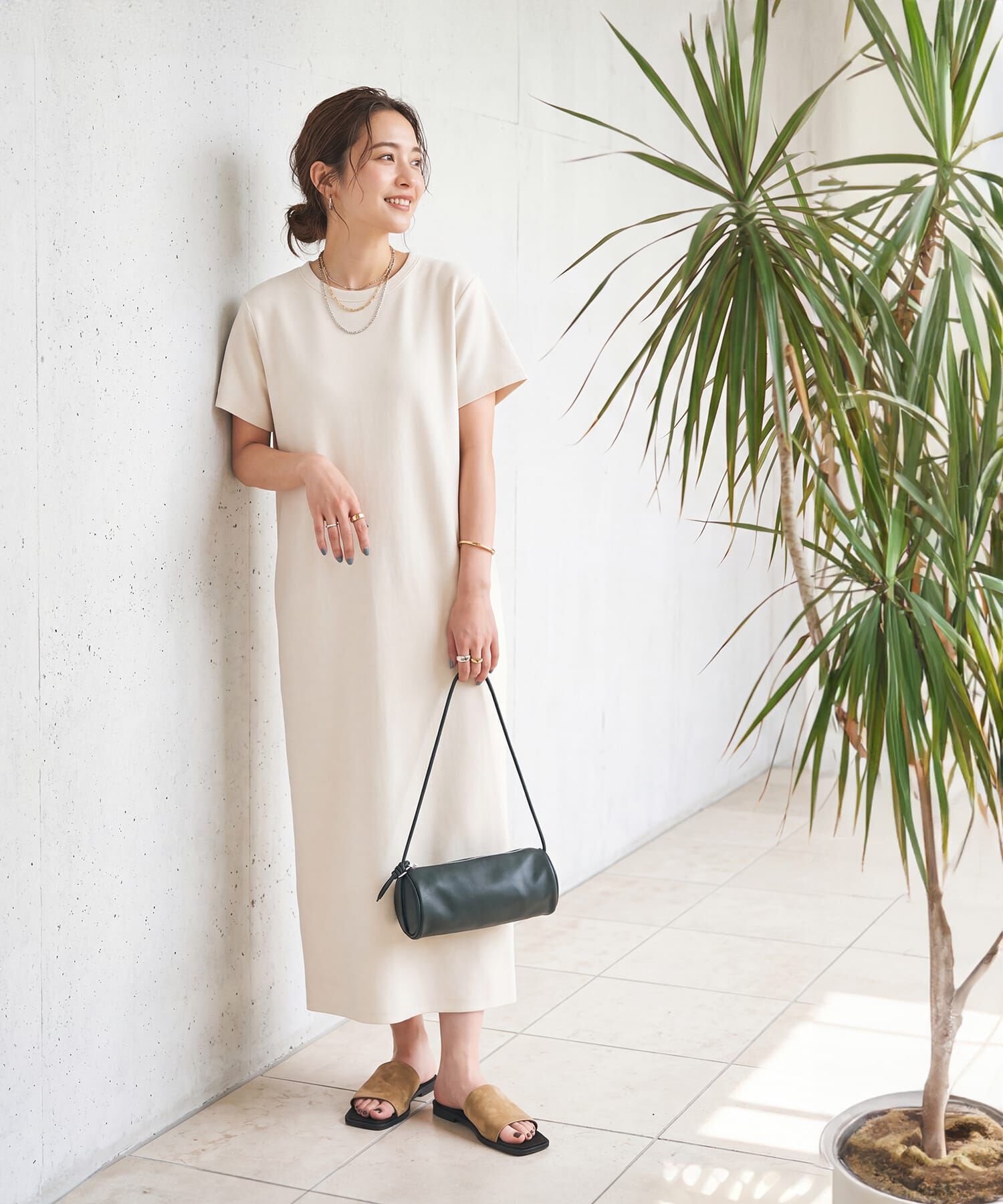 STYLE DELI「拾わないTシャツ型Iラインワンピース」|ワンピース|