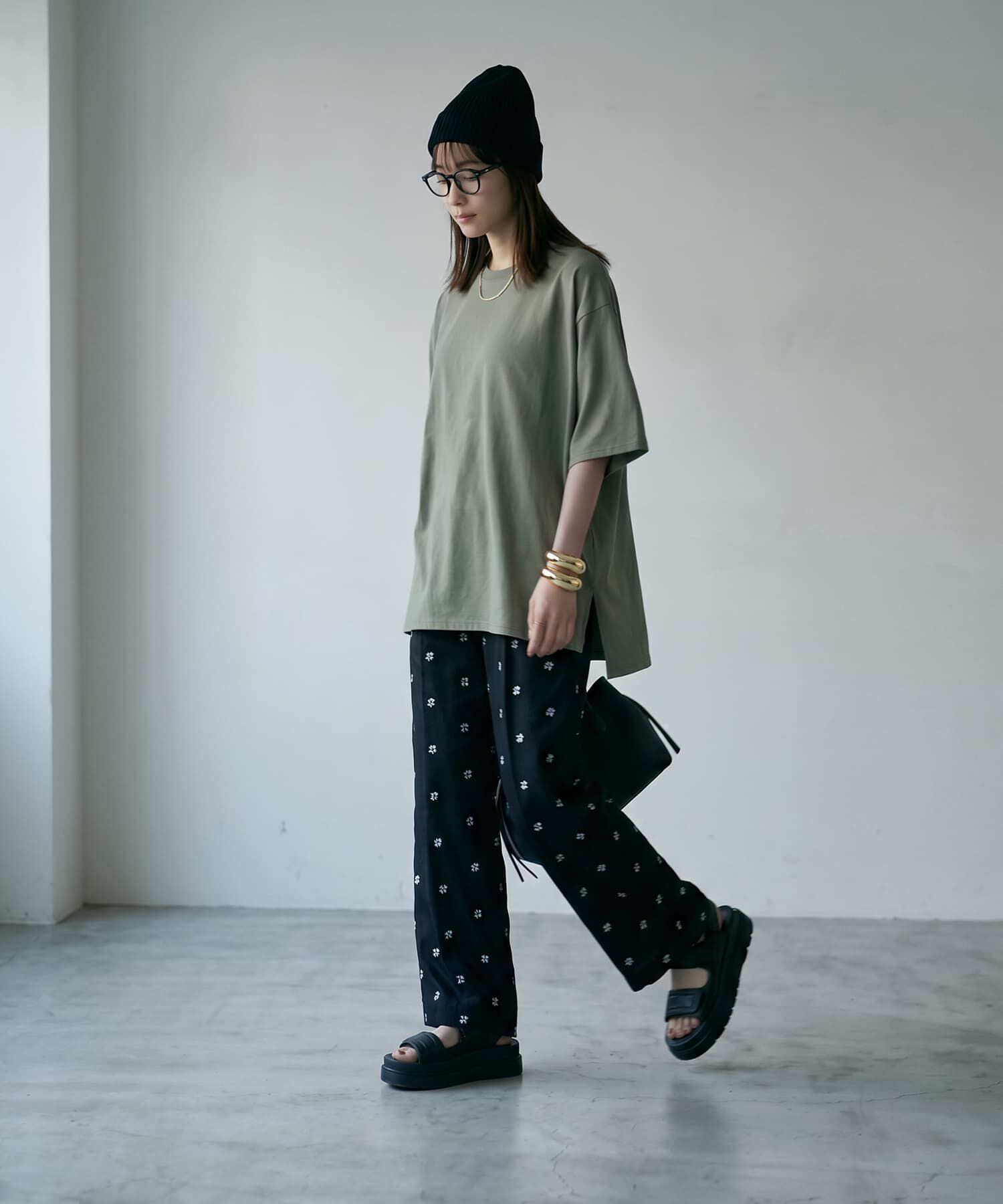 STYLE DELI「【BLK001】ゆったりシルエット五分袖ドルマンTシャツ」|Tシャツ・カットソー|