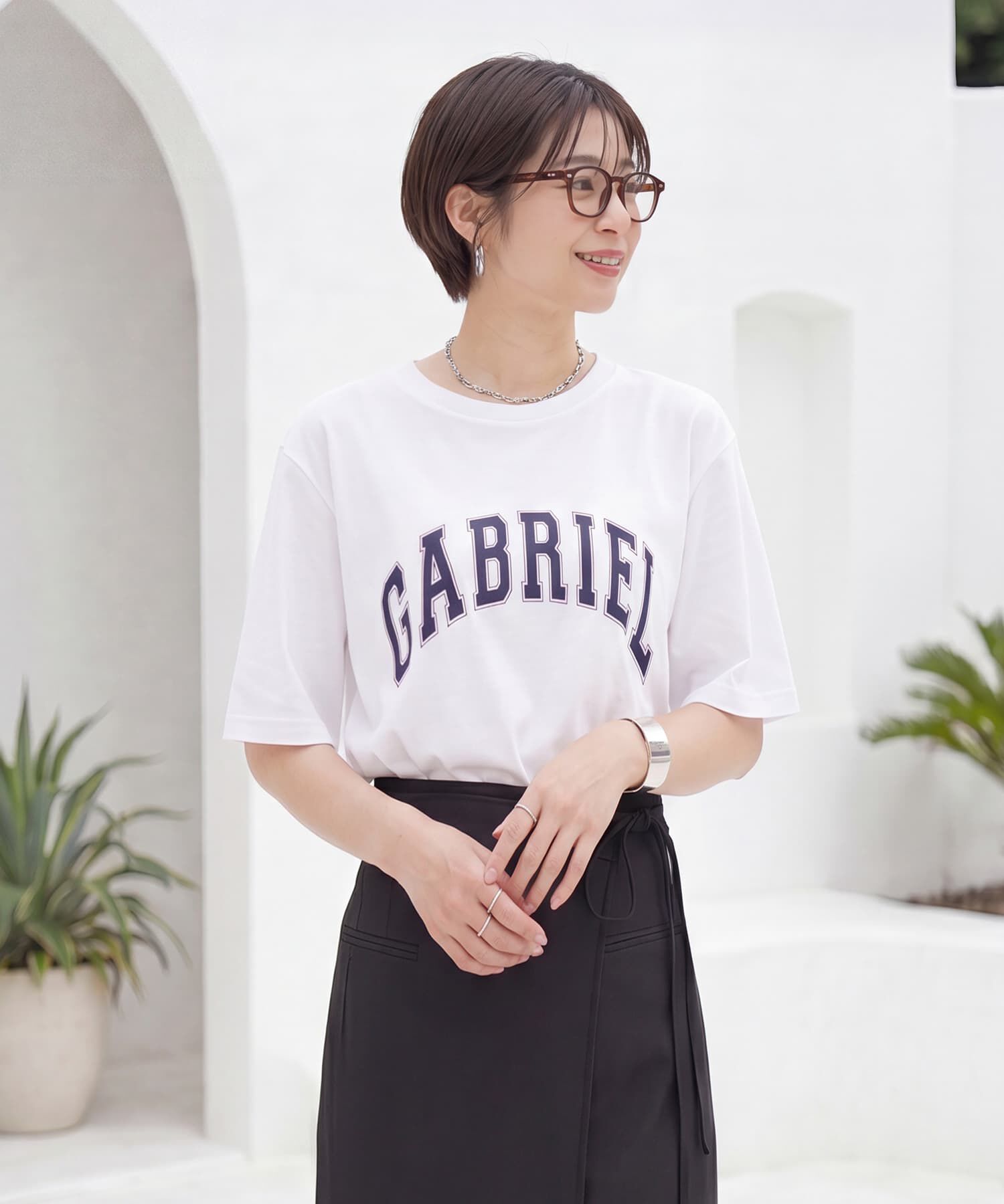 STYLE DELI「質感加工ロゴTシャツ／GABRIEL」|Tシャツ・カットソー|ホワイト