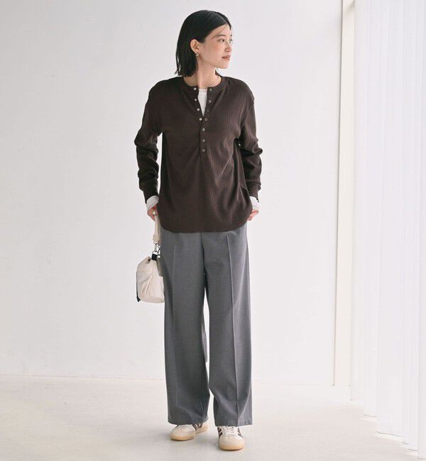 UNITED ARROWS green label relaxing「＜at ease＞ヘンリーネック ワッフル プルオーバー カットソー」|Tシャツ・カットソー|