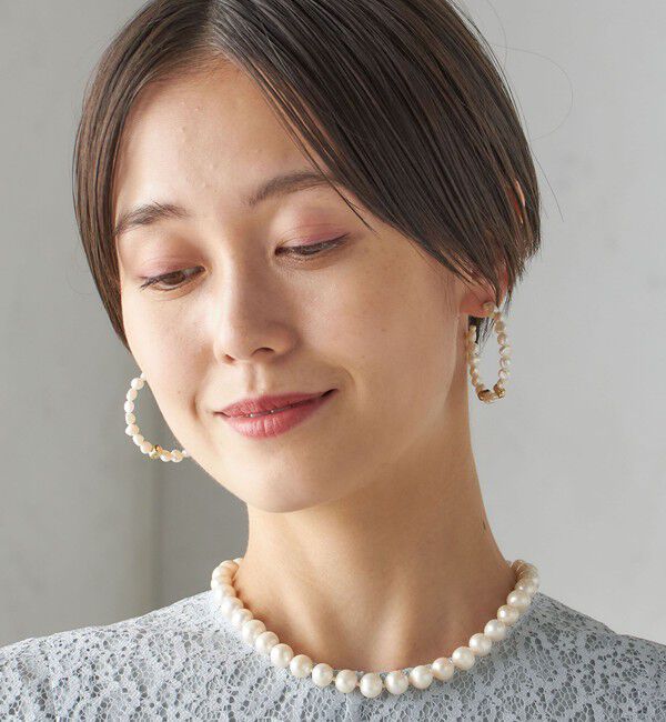 SHIPS for women「ゴールドポイント 淡水パール フープ ピアス」|ピアス|