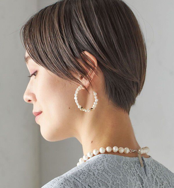 SHIPS for women「ゴールドポイント 淡水パール フープ ピアス」|ピアス|