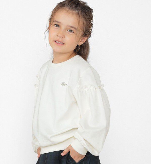 SHIPS KIDS「SHIPS KIDS:100～130cm / フリルスリーブ スウェット」|スウェット・ジャージ|
