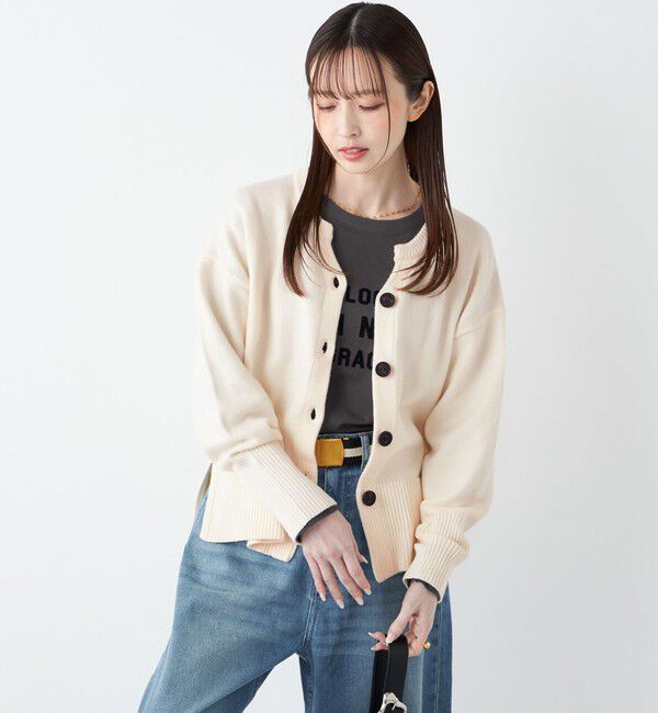 SHIPS Colors 「SHIPS Colors:〈手洗い可能〉フラッフィー キーネック カーディガン 2」|カーディガン|