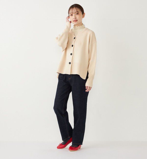 SHIPS Colors 「SHIPS Colors:〈手洗い可能〉フラッフィー キーネック カーディガン 2」|カーディガン|
