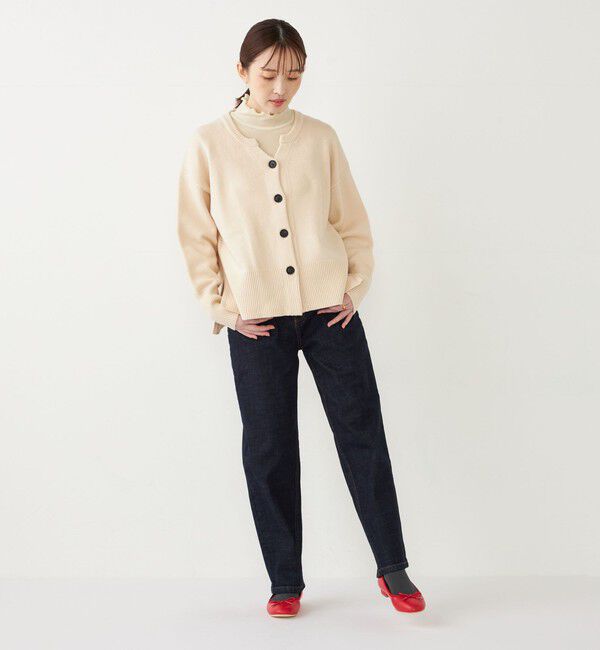 SHIPS Colors 「SHIPS Colors:〈手洗い可能〉フラッフィー キーネック カーディガン 2」|カーディガン|