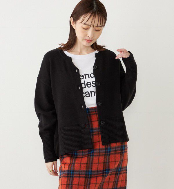 SHIPS Colors 「SHIPS Colors:〈手洗い可能〉フラッフィー キーネック カーディガン 2」|カーディガン|