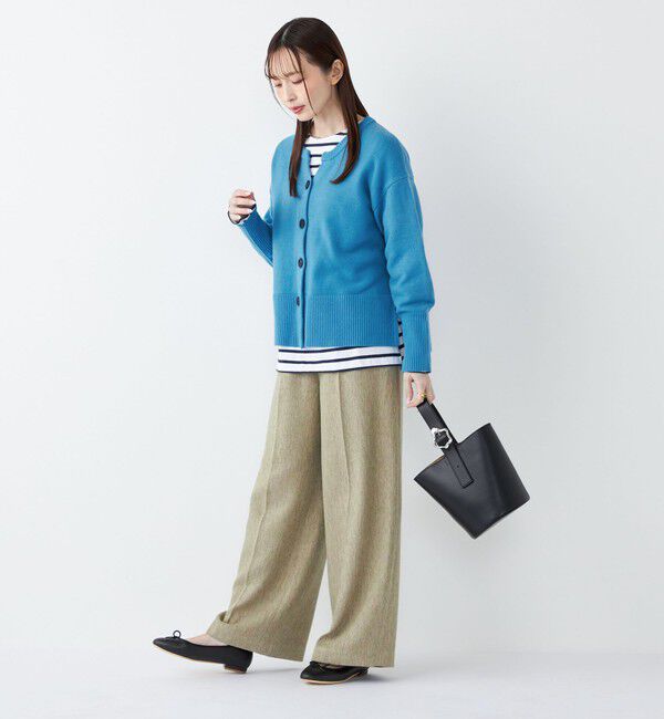 SHIPS Colors 「SHIPS Colors:〈手洗い可能〉フラッフィー キーネック カーディガン 2」|カーディガン|