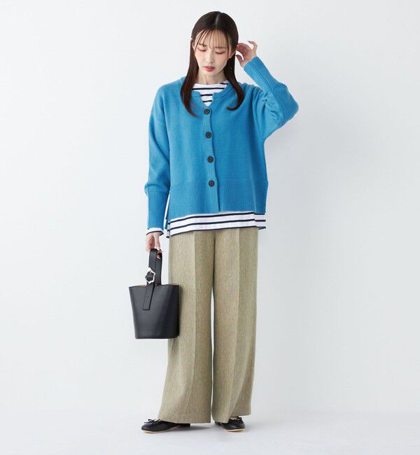 SHIPS Colors 「SHIPS Colors:〈手洗い可能〉フラッフィー キーネック カーディガン 2」|カーディガン|