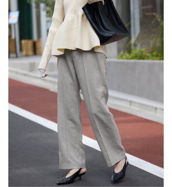 SLOBE IENA「《セットアップ対応可/3サイズ展開》ウォッシャブルツイルストレートパンツ」|その他|