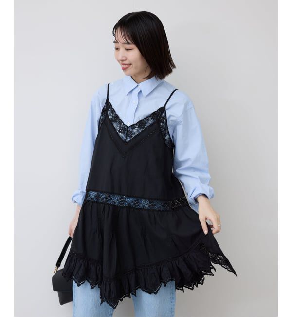 SLOBE IENA「《追加》リバーレースキャミワンピース」|キャミソール|