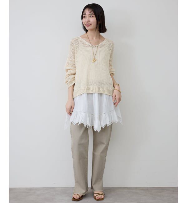 SLOBE IENA「《追加》リバーレースキャミワンピース」|キャミソール|