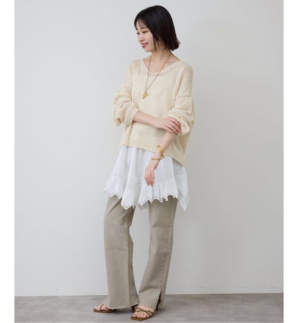 SLOBE IENA「《追加》リバーレースキャミワンピース」|キャミソール|