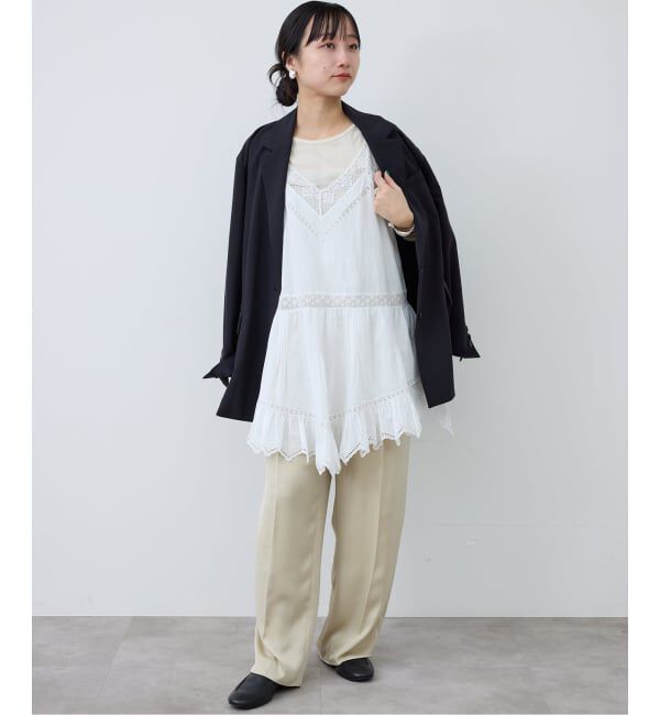 SLOBE IENA「《追加》リバーレースキャミワンピース」|キャミソール|