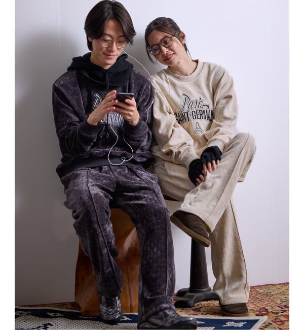 Paris Saint-Germain「【Paris Saint-Germain / パリ・サン＝ジェルマン】  JP Velour Texture Crew」|スウェット・ジャージ|