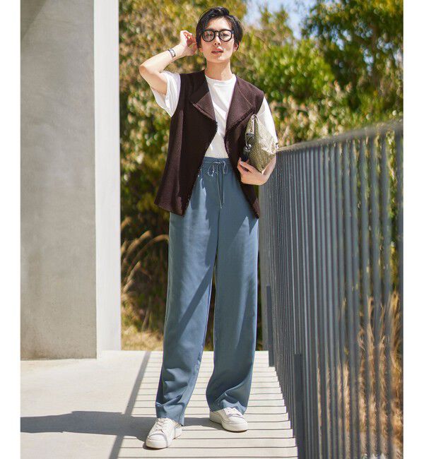 自由区「【カタログ掲載・ウエストゴム】フルダルスパンマイクロピーチワイドストレート パンツ」|その他|