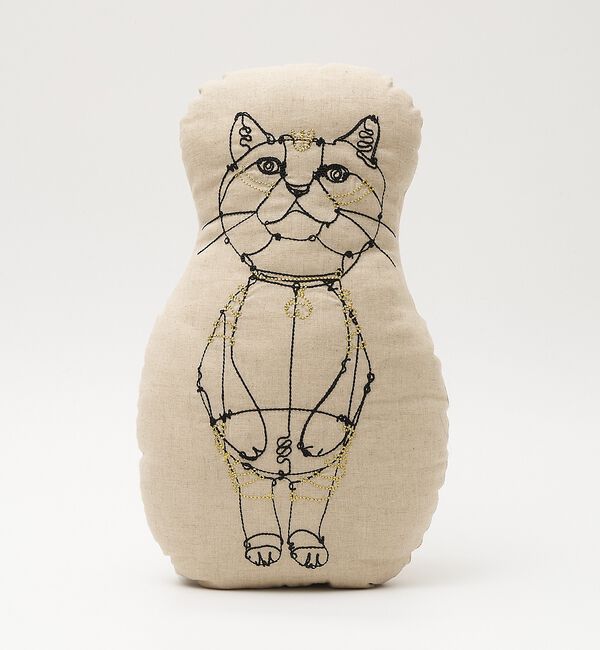 collex「【＋HAyU fabric】 猫刺繍  クッション HAyUCAT コットンリネ」|その他|