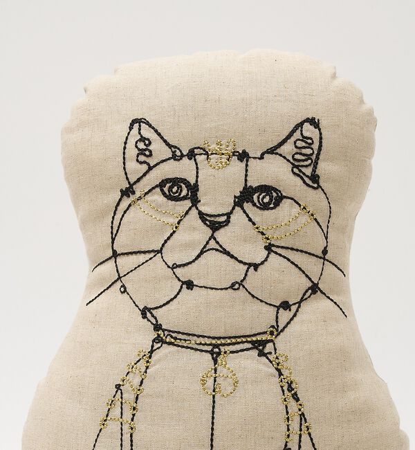 collex「【＋HAyU fabric】 猫刺繍  クッション HAyUCAT コットンリネ」|その他|