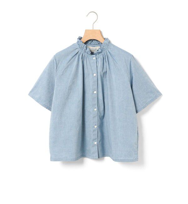 MidiUmi「MidiUmi シャンブレーフリルシャツ」|シャツ・ブラウス|