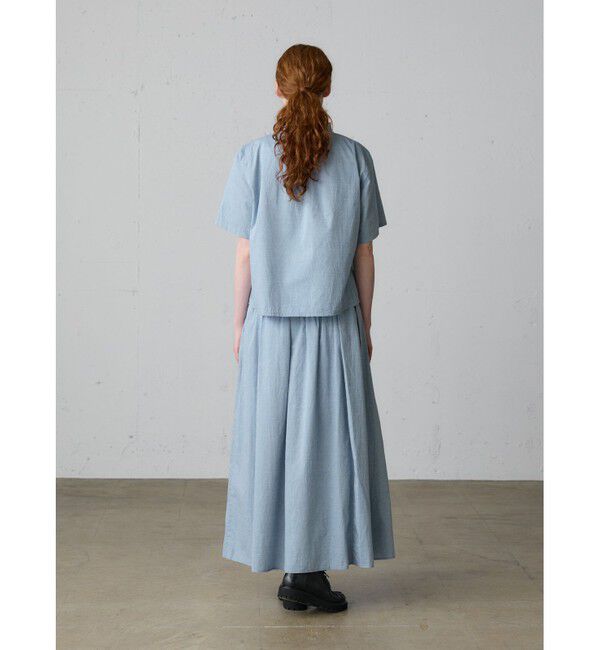 MidiUmi「MidiUmi シャンブレーフリルシャツ」|シャツ・ブラウス|