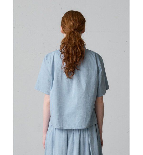 MidiUmi「MidiUmi シャンブレーフリルシャツ」|シャツ・ブラウス|
