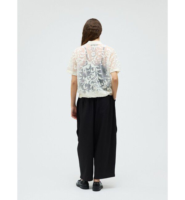 mizuiro ind「mizuiro ind メッシュ刺繍ポロプルオーバー」|Tシャツ・カットソー|