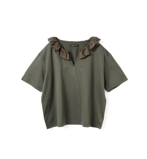 mizuiro ind「mizuiro ind フリルカラースキッパーTシャツ」|Tシャツ・カットソー|グレー
