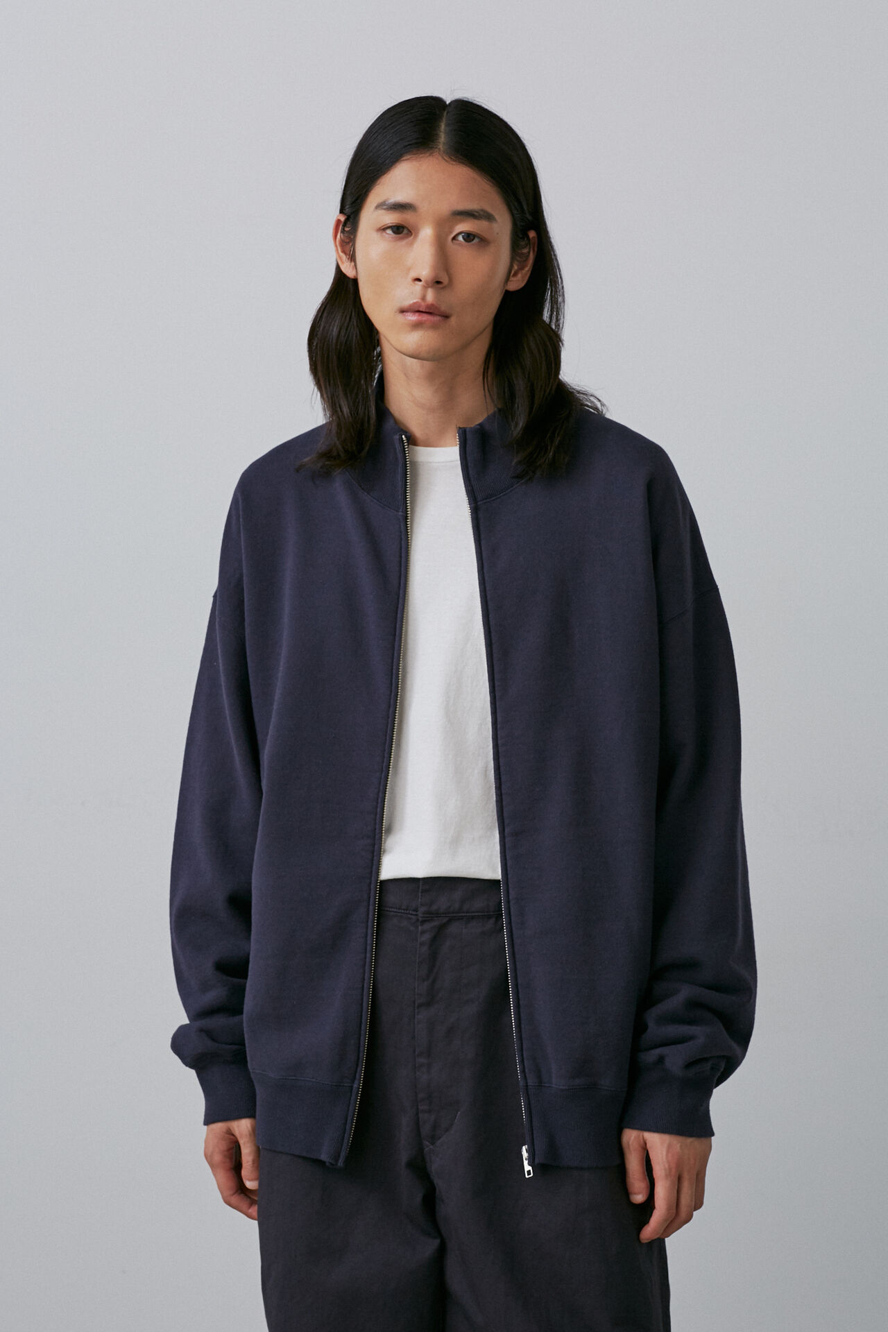 YLEVE 「Ｙ / ORGANIC COTTON HEAVY WEIGHT FLEECE BZ」|ブルゾン・スタジャン|ネイビー