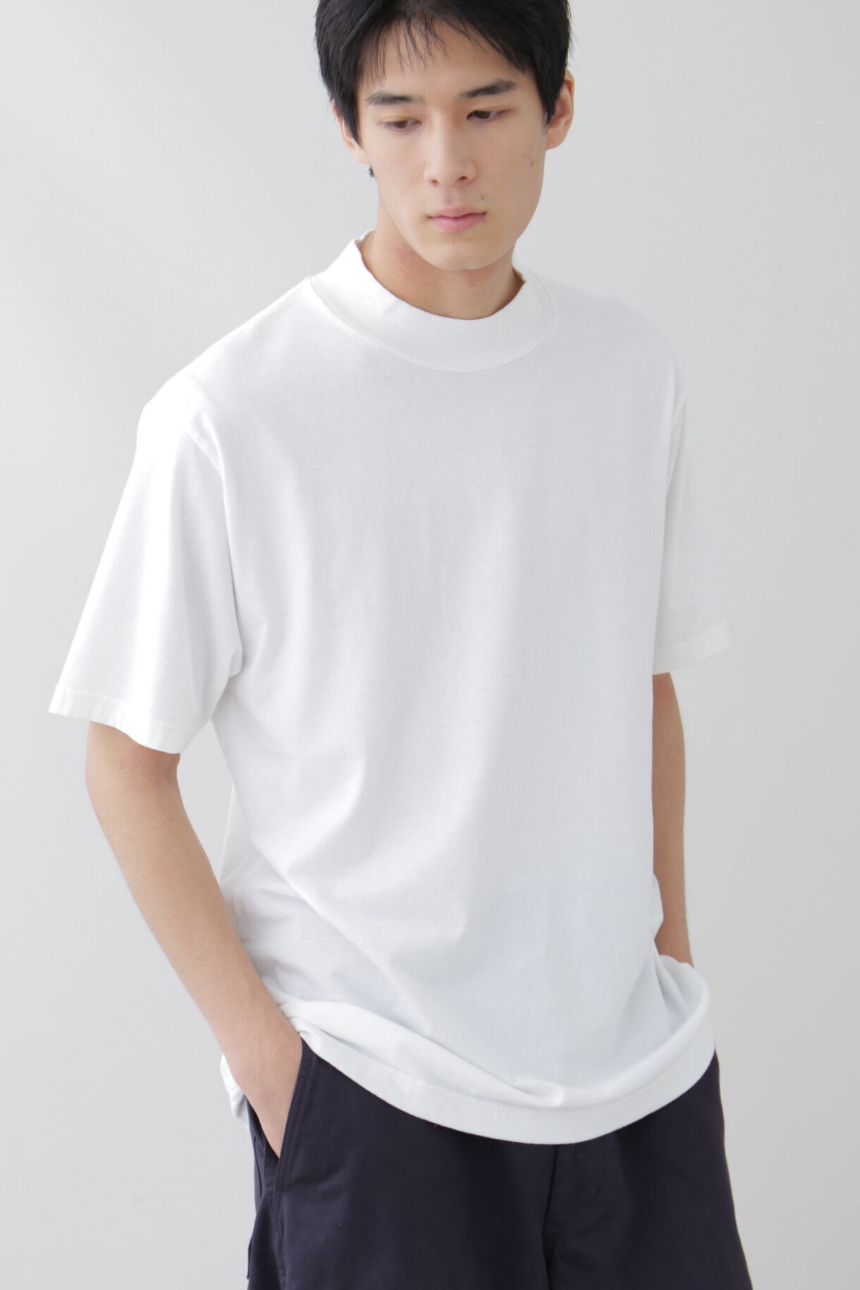 YLEVE 「Ｙ / ORGANIC COTTON JERSEY MOCK NECK S/S T」|Tシャツ・カットソー|
