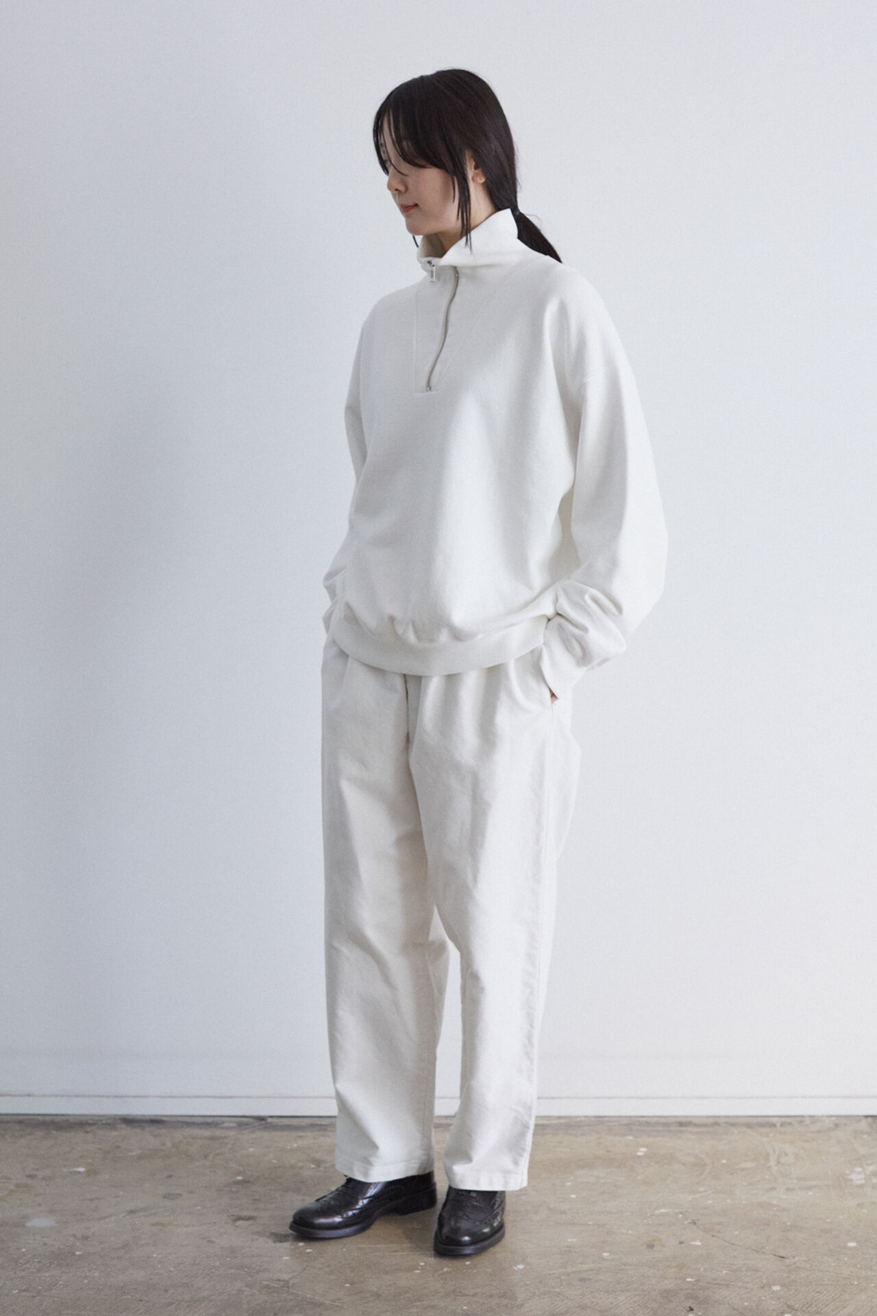 YLEVE 「Ｙ / ORGANIC COTTON BLEND HEAVY WEIGHT FLEECE HALF ZIP」|Tシャツ・カットソー|