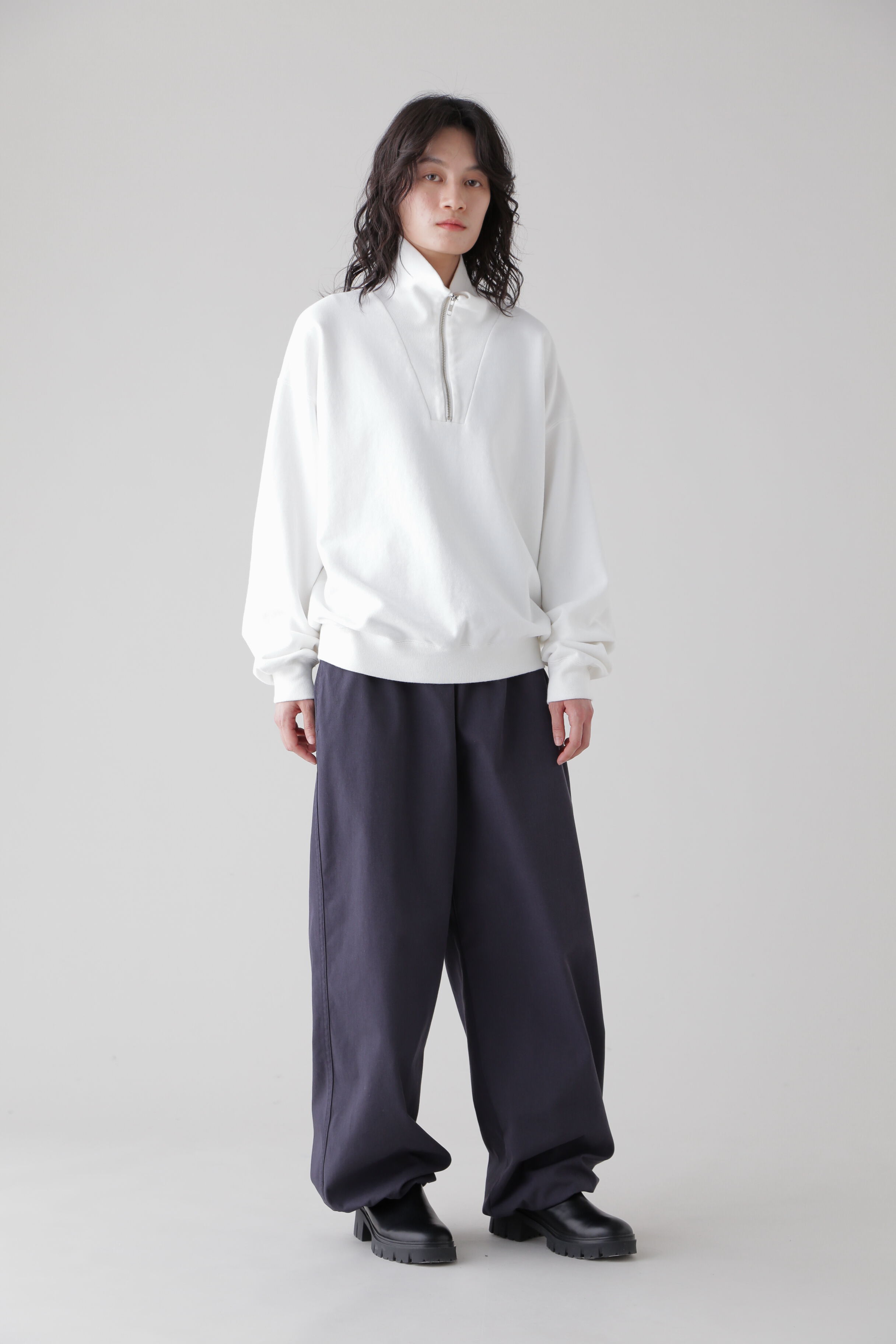 YLEVE 「Ｙ / ORGANIC COTTON BLEND HEAVY WEIGHT FLEECE HALF ZIP」|Tシャツ・カットソー|