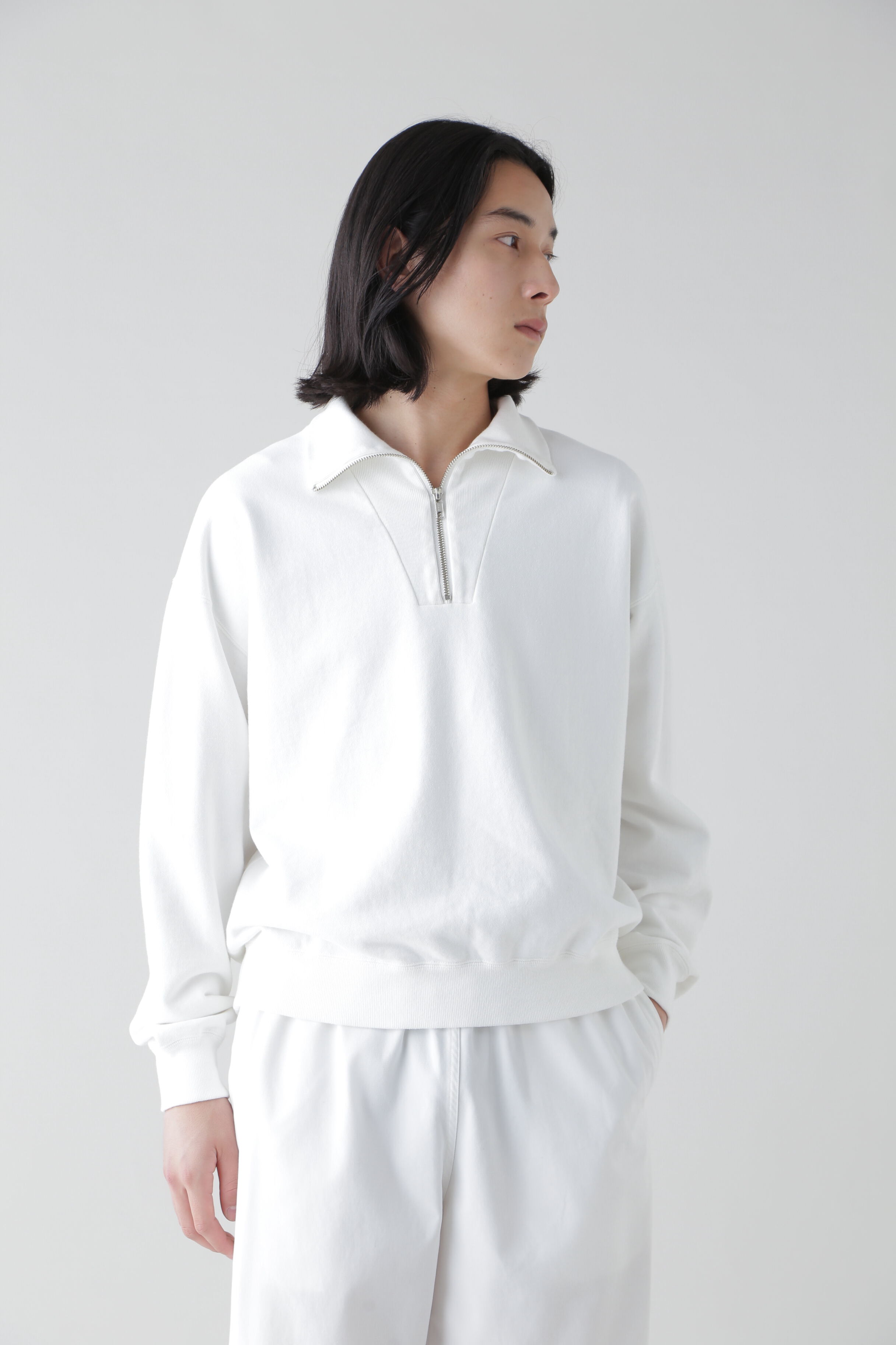 YLEVE 「Ｙ / ORGANIC COTTON BLEND HEAVY WEIGHT FLEECE HALF ZIP」|Tシャツ・カットソー|