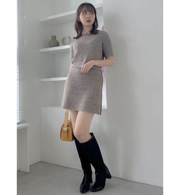 dazzlin「【WEB限定】ファンシーカラーニットミニスカート」|スカート|