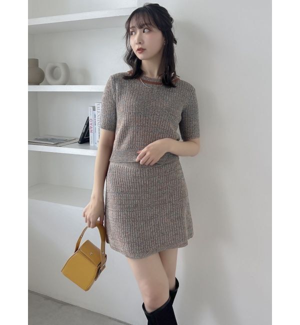 dazzlin「【WEB限定】ファンシーカラーニットミニスカート」|スカート|ブルー
