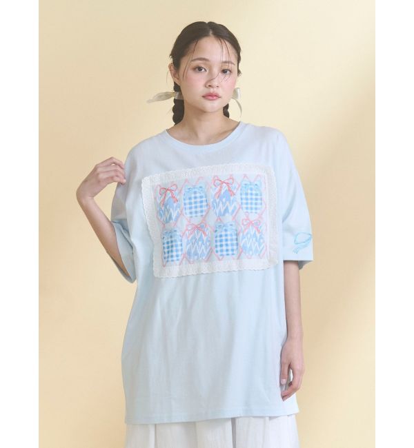 merry jenny「ひみつのゆらめきフレームTee」|Tシャツ・カットソー|ブルー